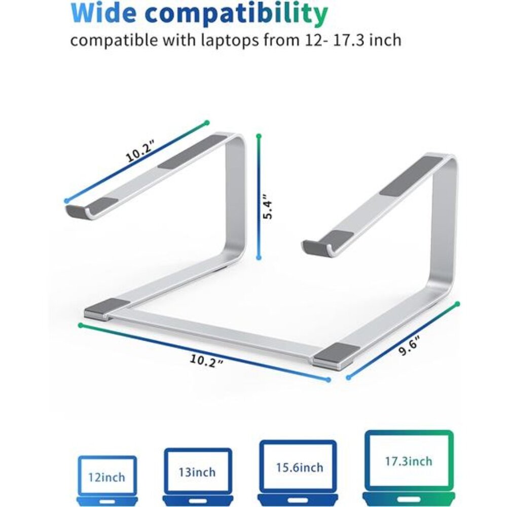 Laptop Stand for Desk, Metal Computer Riser, Heavy Stable PC Holder - Picture 2 of 8